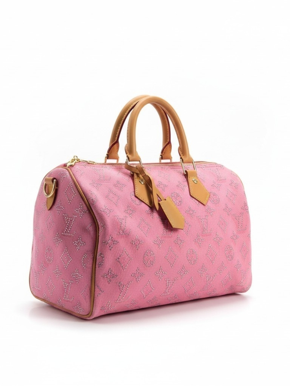 Pink Denim with Sparkle Speedy 30 - NO STRAP